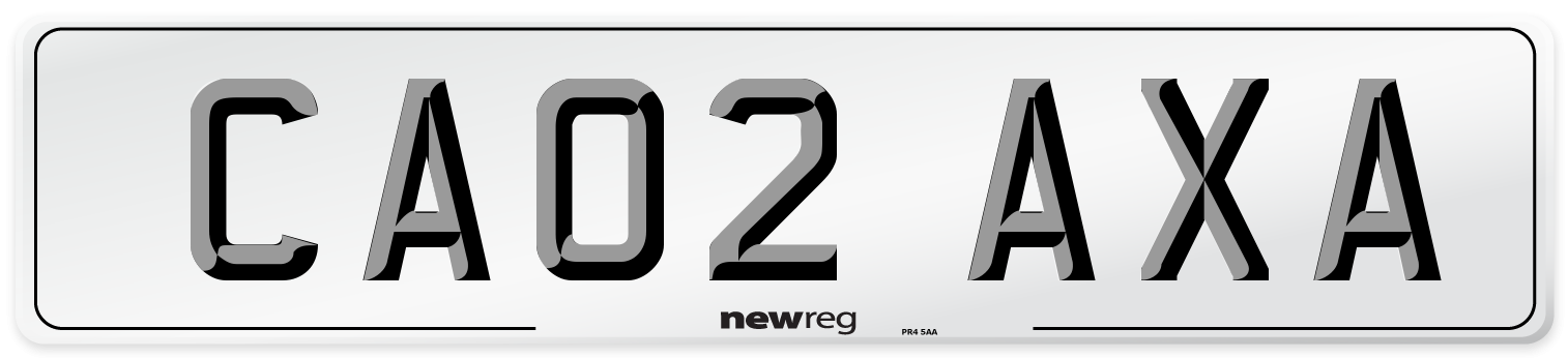 CA02 AXA Number Plate from New Reg